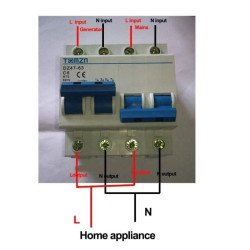 MTS AC C6 6A 240V 2P (L-N) Manual Transfer Change Over Switch COS 1-Ph